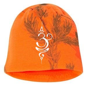 Ancient Sanskrit Breathe Om Yoga Meditation Symbol Kati - Camo Knit Beanie