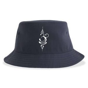 Ancient Sanskrit Breathe Om Yoga Meditation Symbol Sustainable Bucket Hat