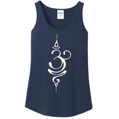 Ancient Sanskrit Breathe Om Yoga Meditation Symbol Ladies Essential Tank