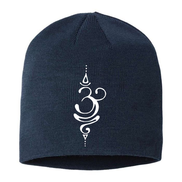 Ancient Sanskrit Breathe Om Yoga Meditation Symbol Sustainable Beanie