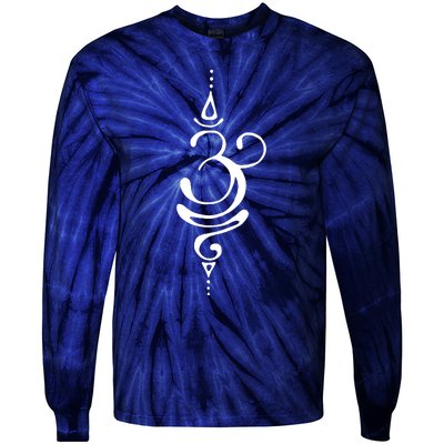 Ancient Sanskrit Breathe Om Yoga Meditation Symbol Tie-Dye Long Sleeve Shirt