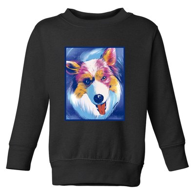 Australian Shepherd Colorful Dog Toddler Sweatshirt