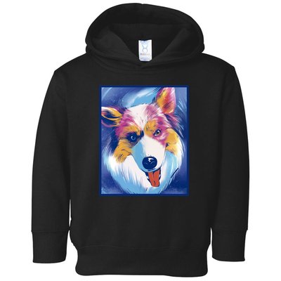 Australian Shepherd Colorful Dog Toddler Hoodie
