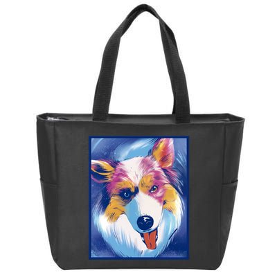 Australian Shepherd Colorful Dog Zip Tote Bag
