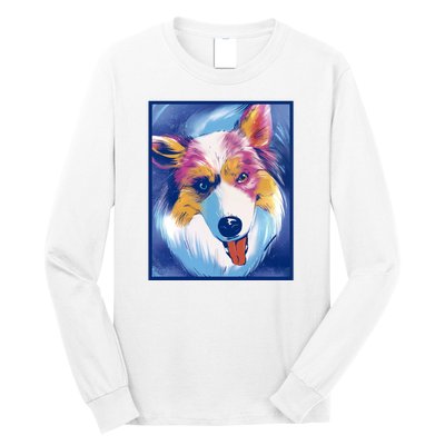 Australian Shepherd Colorful Dog Long Sleeve Shirt