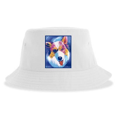 Australian Shepherd Colorful Dog Sustainable Bucket Hat