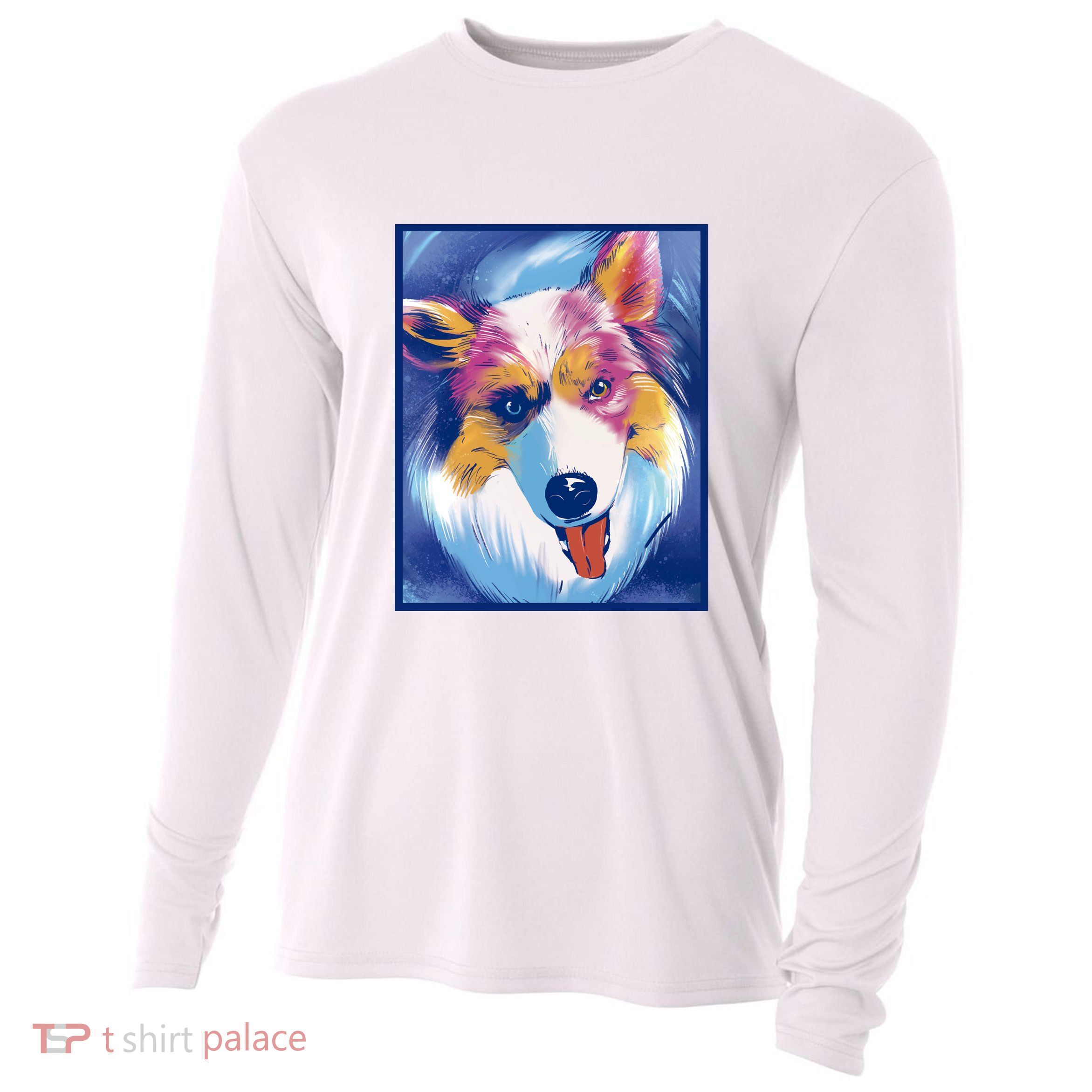 Australian Shepherd Colorful Dog Cooling Performance Long Sleeve Crew