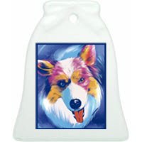 Australian Shepherd Colorful Dog Ceramic Bell Ornament