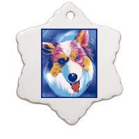 Australian Shepherd Colorful Dog Ceramic Star Ornament