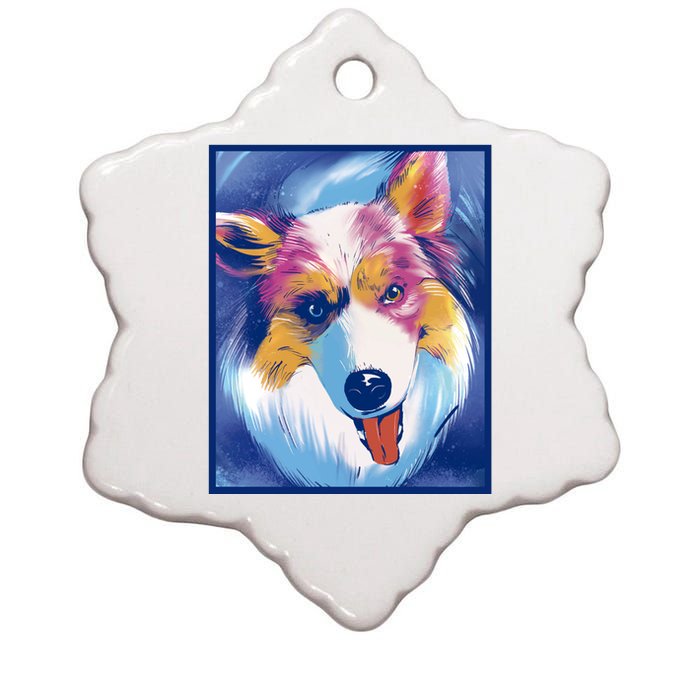 Australian Shepherd Colorful Dog Ceramic Star Ornament