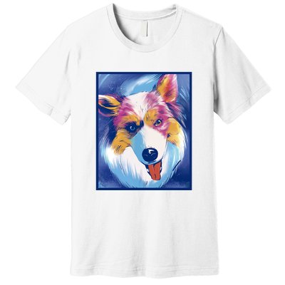 Australian Shepherd Colorful Dog Premium T-Shirt