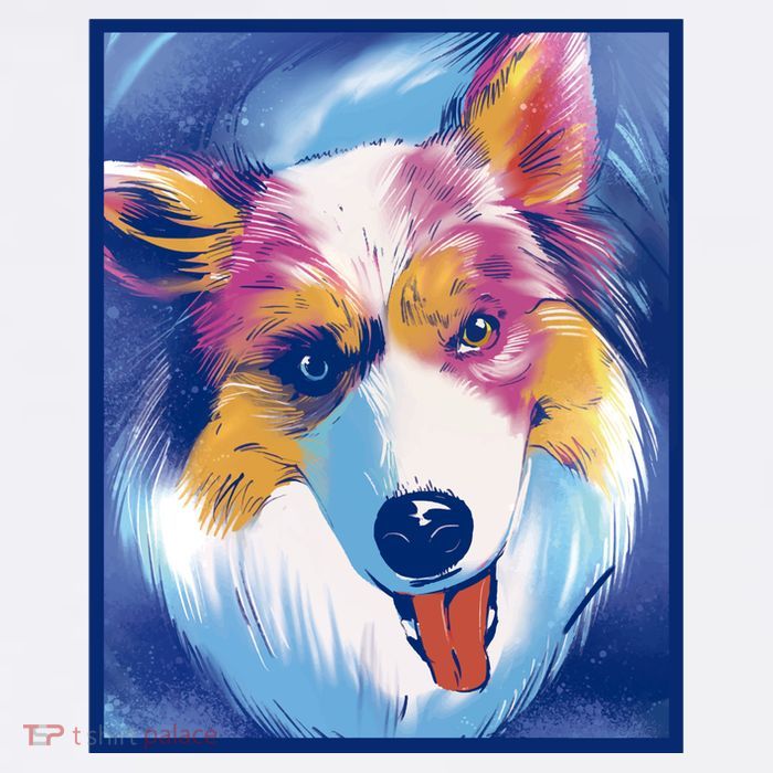Australian Shepherd Colorful Dog Baby Bodysuit