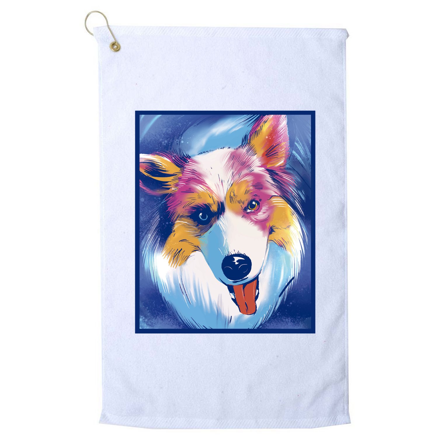 Australian Shepherd Colorful Dog Golf Towel