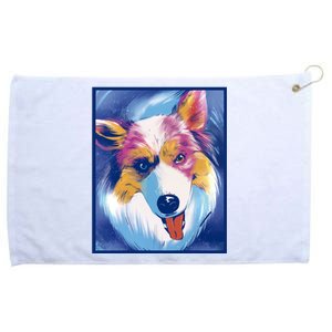 Australian Shepherd Colorful Dog Grommeted Golf Towel