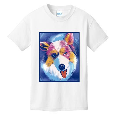 Australian Shepherd Colorful Dog Kids T-Shirt