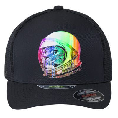 Astronaut Space Cat (Digital Rainbow Version) Flexfit Unipanel Trucker Cap