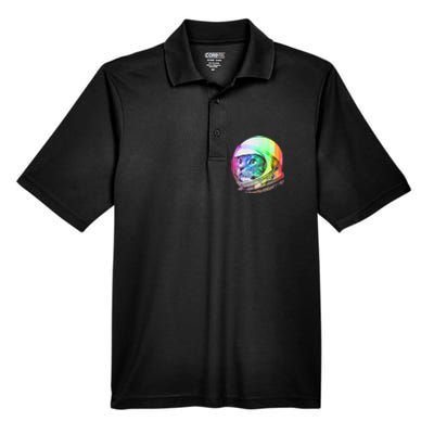 Astronaut Space Cat (Digital Rainbow Version) Men's Origin Performance Pique Polo