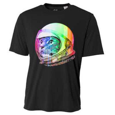 Astronaut Space Cat (Digital Rainbow Version) Cooling Performance Crew T-Shirt