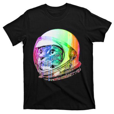 Astronaut Space Cat (Digital Rainbow Version) T-Shirt