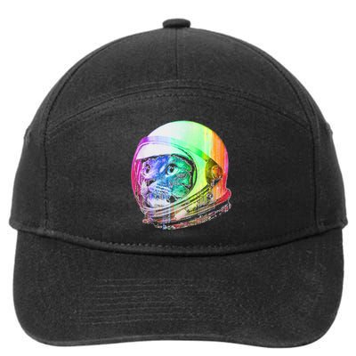 Astronaut Space Cat (Digital Rainbow Version) 7-Panel Snapback Hat