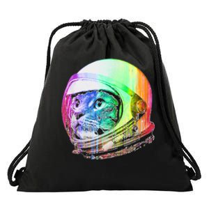 Astronaut Space Cat (Digital Rainbow Version) Drawstring Bag