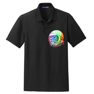 Astronaut Space Cat (Digital Rainbow Version) Dry Zone Grid Polo