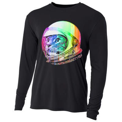 Astronaut Space Cat (Digital Rainbow Version) Cooling Performance Long Sleeve Crew