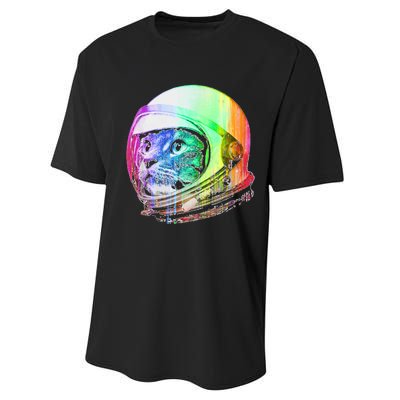 Astronaut Space Cat (Digital Rainbow Version) Performance Sprint T-Shirt