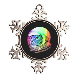 Astronaut Space Cat (Digital Rainbow Version) Metallic Star Ornament