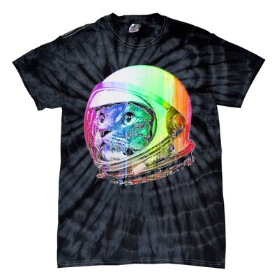 Astronaut Space Cat (Digital Rainbow Version) Tie-Dye T-Shirt