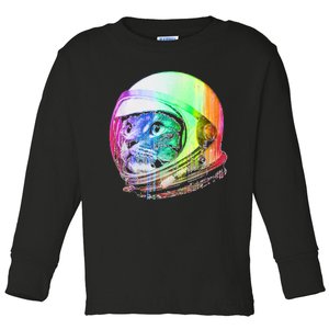 Astronaut Space Cat (Digital Rainbow Version) Toddler Long Sleeve Shirt