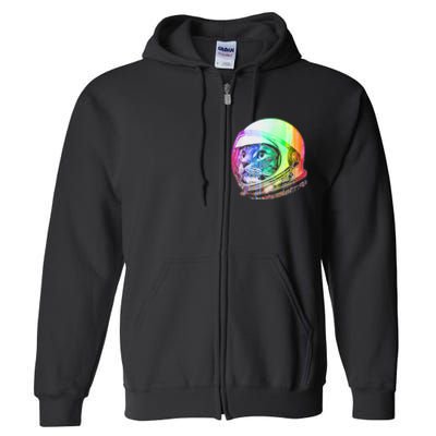 Astronaut Space Cat (Digital Rainbow Version) Full Zip Hoodie