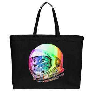 Astronaut Space Cat (Digital Rainbow Version) Cotton Canvas Jumbo Tote