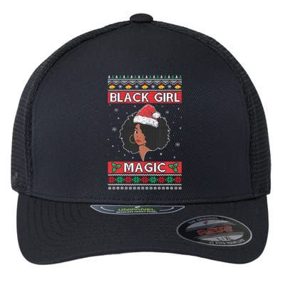 Afro Santa Claus Black Magic Ugly Christmas Melanin Flexfit Unipanel Trucker Cap