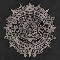 Aztec Sun Calendar Aztec Sun Stone Mayan Sun Symbol 7 Panel Mesh Trucker Snapback Hat