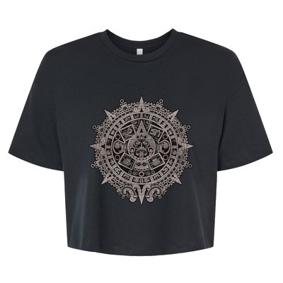 Aztec Sun Calendar Aztec Sun Stone Mayan Sun Symbol Bella+Canvas Jersey Crop Tee