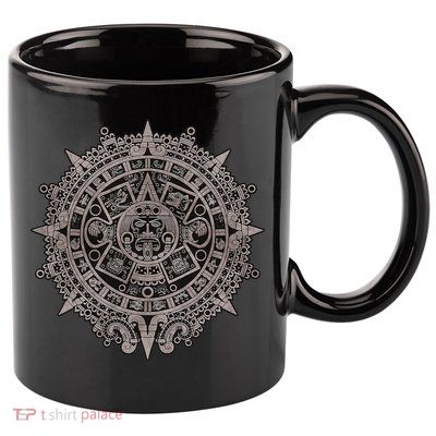 Aztec Sun Calendar Aztec Sun Stone Mayan Sun Symbol 11oz C Handle Ceramic Mug