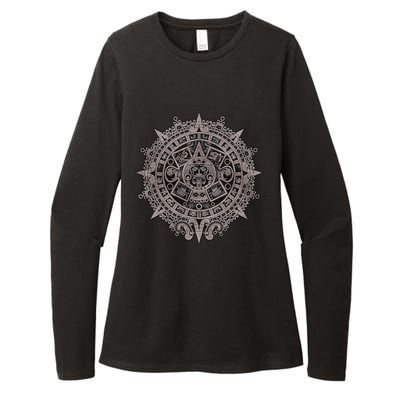 Aztec Sun Calendar Aztec Sun Stone Mayan Sun Symbol Womens CVC Long Sleeve Shirt