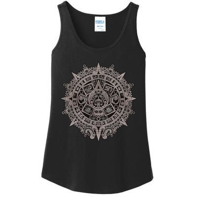 Aztec Sun Calendar Aztec Sun Stone Mayan Sun Symbol Ladies Essential Tank