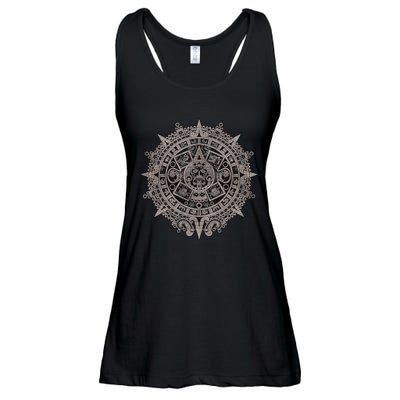 Aztec Sun Calendar Aztec Sun Stone Mayan Sun Symbol Ladies Essential Flowy Tank