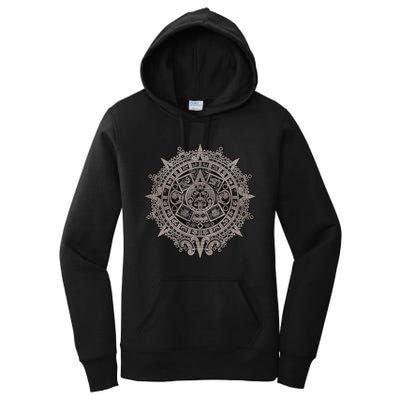 Aztec Sun Calendar Aztec Sun Stone Mayan Sun Symbol Women's Pullover Hoodie