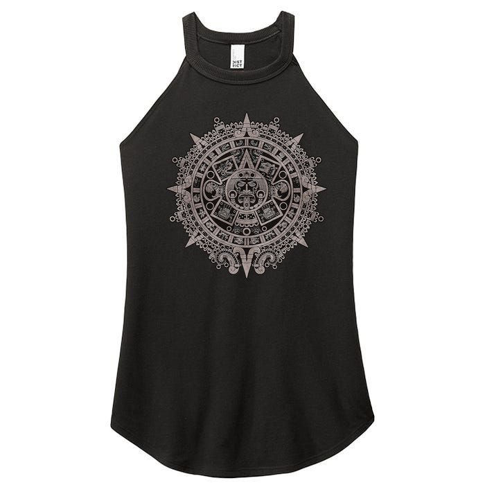 Aztec Sun Calendar Aztec Sun Stone Mayan Sun Symbol Women's Perfect Tri Rocker Tank