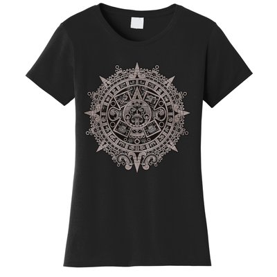 Aztec Sun Calendar Aztec Sun Stone Mayan Sun Symbol Women's T-Shirt