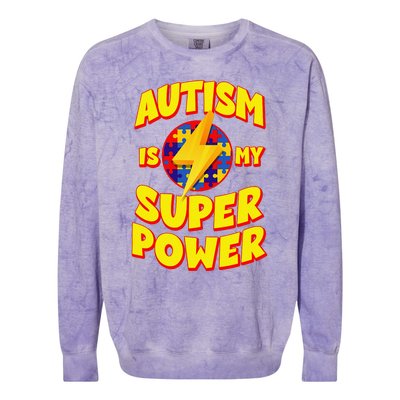 Autism Son Child Daughter Is My Superpower Colorblast Crewneck Sweatshirt