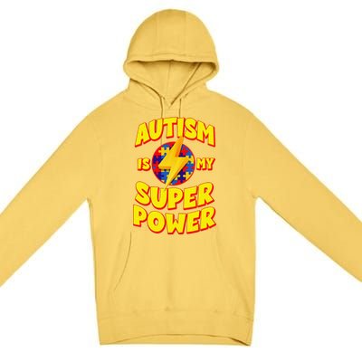 Autism Son Child Daughter Is My Superpower Premium Pullover Hoodie