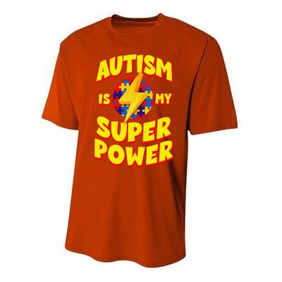 Autism Son Child Daughter Is My Superpower Performance Sprint T-Shirt