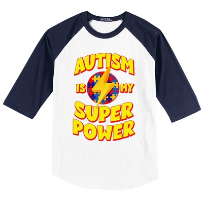 Autism Son Child Daughter Is My Superpower Baseball Sleeve Shirt