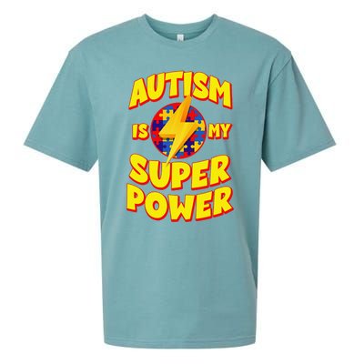 Autism Son Child Daughter Is My Superpower Sueded Cloud Jersey T-Shirt