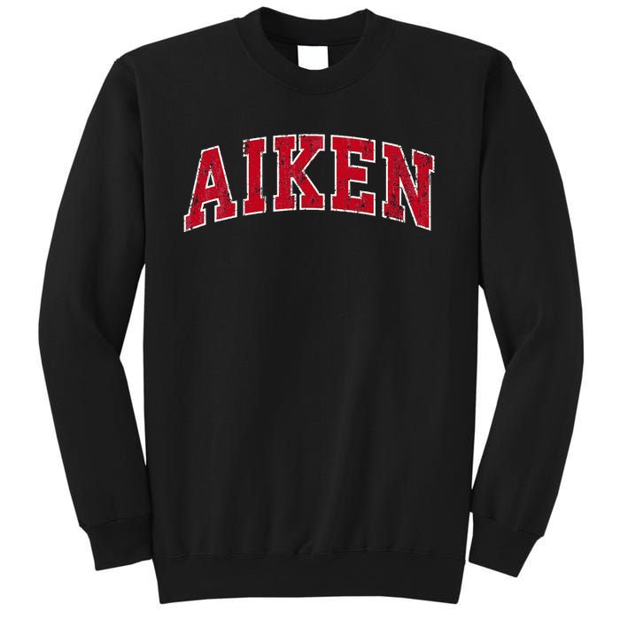 Aiken South Carolina Sc Vintage Sports Design Red Design Sweatshirt