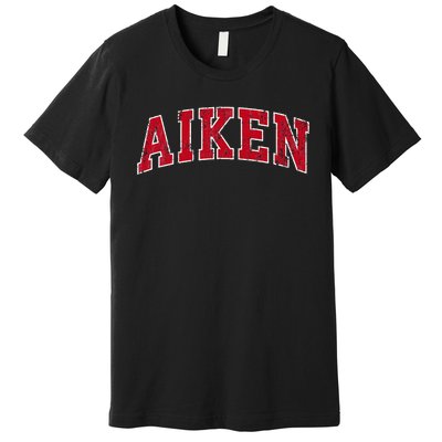 Aiken South Carolina Sc Vintage Sports Design Red Design Premium T-Shirt